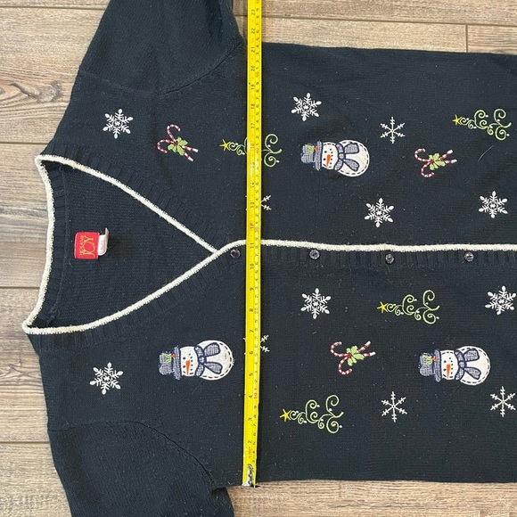 Holiday Joy Xmas Cardigan Sweater Snowmen XL - Picture 4 of 6